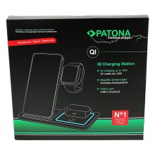 Bezprzewodowa ładowarka PATONA 3w1 QI do smartfona, zegarka iPhone i słuchawek AirPods