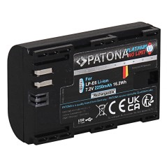 Bateria PATONA Platinum z wejściem USB-C do Canon LP-E6 LPE6 EOS 60D 70D 5D 6D 7D Mark III