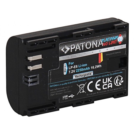 Bateria PATONA Platinum z wejściem USB-C do Canon LP-E6 LPE6 EOS 60D 70D 5D 6D 7D Mark III