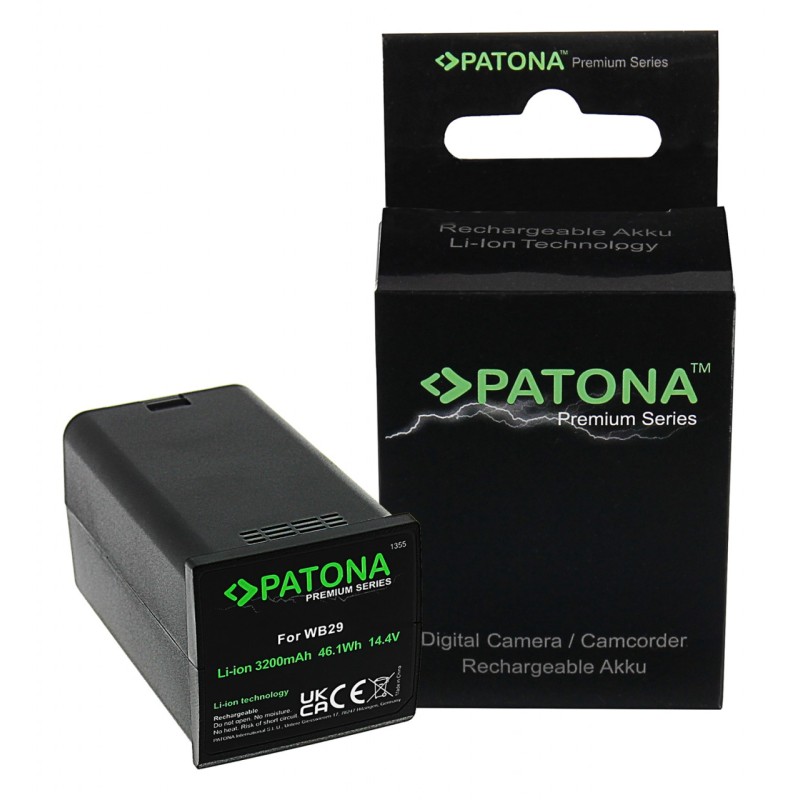 Bateria PATONA Premium do lamp Godox AD200 AD200 Pro WB29 Studio Flash
