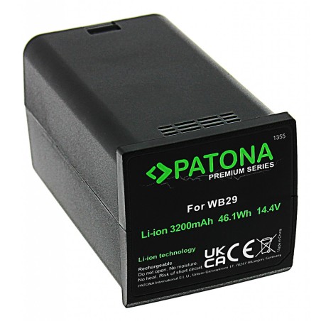 Bateria PATONA Premium do lamp Godox AD200 AD200 Pro WB29 Studio Flash