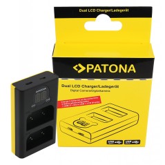 Ładowarka PATONA Dual LCD USB do Olympus BLX-1 – do OM-1 / OM-3