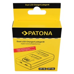 Ładowarka PATONA Dual LCD USB do Olympus BLX-1 – do OM-1 / OM-3