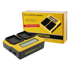 Ładowarka USB PATONA Synchron f. Olympus OM-1 BLX-1 z wyświetlaczem LCD