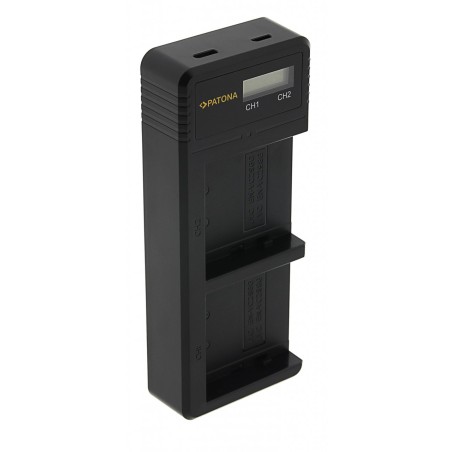 Ładowarka USB PATONA z podwójnym wyświetlaczem LCD f. JVC BN-VC296G BN-VC298G GY-HC500 HY-HC550 icl. Kabel USB-C