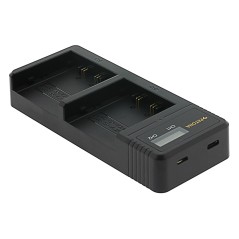 Ładowarka USB PATONA z podwójnym wyświetlaczem LCD f. JVC BN-VC296G BN-VC298G GY-HC500 HY-HC550 icl. Kabel USB-C