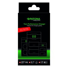 Ładowarka PATONA Premium Twin Performance PD do Sony NP-F F550 F750 F970 FM50 FM500H (z kablem USB-C)