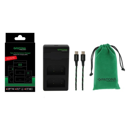 Ładowarka PATONA Premium Twin Performance PD do Olympus BLX-1 OM-1 (z kablem USB-C)