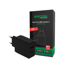 Adapter PATONA Premium PD36W czarny 5V/3A 9V/2A 12V/1,5A 1xUSB-C 1xUSB-A PD3.0 QC3.0