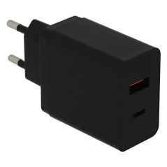 PATONA Premium Ładowarka GaN PD36W 5V/3A 9V/2A 12V/1,5A 1xUSB-C 1xUSB-A PD3.0 QC3.0 czarna