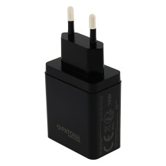 Adapter PATONA Premium PD36W czarny 5V/3A 9V/2A 12V/1,5A 1xUSB-C 1xUSB-A PD3.0 QC3.0