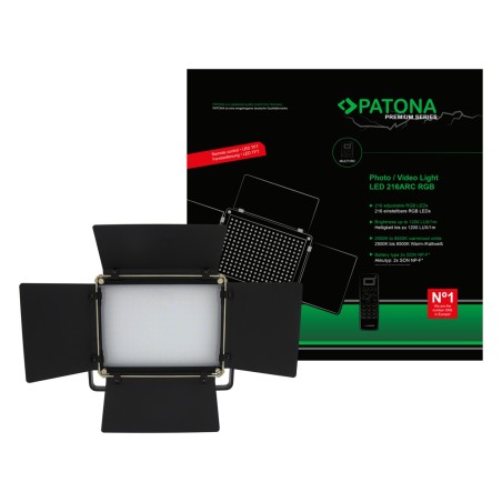 Lampa fotograficzna i wideo PATONA Premium LED z 216 regulowanymi diodami LED RGB i pilotem