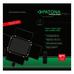 Lampa fotograficzna i wideo PATONA Premium LED z 216 regulowanymi diodami LED RGB w zestawie. pilot