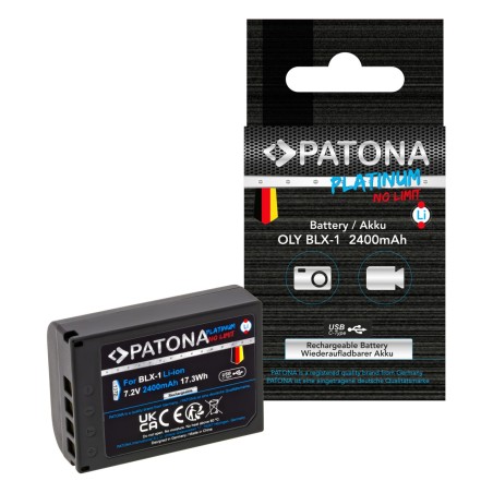 Bateria PATONA Platinum z wejściem USB-C do Olympus OM-1 OM1 BLX-1 BLX1
