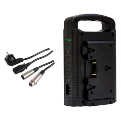 Podwójna ładowarka PATONA Premium ze złotym mocowaniem do Panasonic AN-190W BL-BP150 BP-150S z 4-pinowym kablem XLR