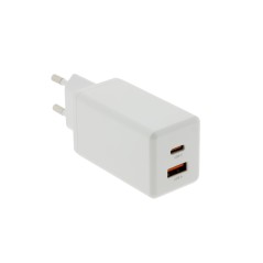 PATONA Premium Ładowarka GaN PD65W 1xUSB-C 1xUSB-A PD3.0 QC3.0 biała