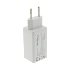 Adapter PATONA Premium GaN PD65W biały 1xUSB-C 1xUSB-A PD3.0 QC3.0