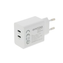 PATONA Premium Ładowarka GaN PD35W 2xUSB-C PD3.0 QC3.0 biała PATONA Premium Ładowarka GaN PD35W 2xUSB-C PD3.0 QC3.0 biała