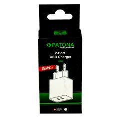 Adapter PATONA Premium GaN PD35W biały 2xUSB-C PD3.0 QC3.0