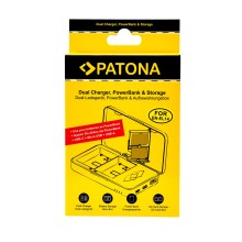 Podwójna ładowarka PATONA do aparatu Nikon EN-EL14 P7000 P7100 P7700 D3100 z funkcją powerbanku i miejscem na kartę pamięci