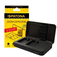 Podwójna ładowarka PATONA do aparatu Fuji NP-W126 FinePix z funkcją powerbanku i miejscem na kartę pamięci