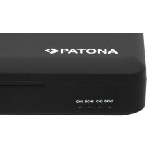 Podwójna ładowarka PATONA do aparatu Fuji NP-W126 FinePix z funkcją powerbanku i miejscem na kartę pamięci