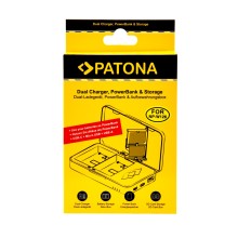 Podwójna ładowarka PATONA do aparatu Fuji NP-W126 FinePix z funkcją powerbanku i miejscem na kartę pamięci