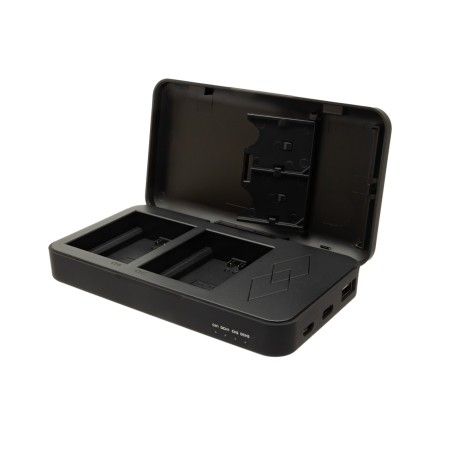 Podwójna ładowarka PATONA do Fuji NP-W235 XT4 X-T4 z funkcją power banku i miejscem na kartę pamięci