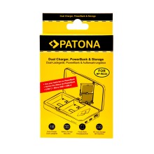 Podwójna ładowarka PATONA do Fuji NP-W235 XT4 X-T4 z funkcją power banku i miejscem na kartę pamięci