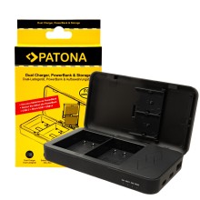 Podwójna ładowarka PATONA do Panasonic DMW-BLK22 DC-S5 G9 GH5 GH5S GH6 z funkcją power banku i miejscem na kartę pamięci