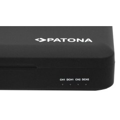 Podwójna ładowarka PATONA do Panasonic DMW-BLK22 DC-S5 G9 GH5 GH5S GH6 z funkcją power banku i miejscem na kartę pamięci