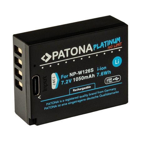 Bateria PATONA Platinum z wejściem USB-C do Fuji NP-W126S FUJIFILM X-H1 FUJIFILM X-Pro3 FUJIFILM X-T100