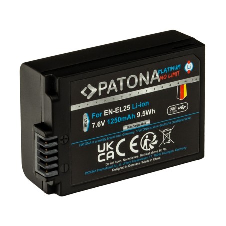 Bateria PATONA Platinum z wejściem USB-C do aparatu Nikon EN-EL25 Nikon Zfc Nikon Z50 Nikon Z30