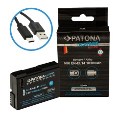 Bateria PATONA Platinum z wejściem USB-C do aparatu Nikon Nikon EN-EL14 D3100 D5100 P7000
