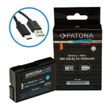 Bateria PATONA Platinum z wejściem USB-C do aparatu Nikon Nikon EN-EL14 D3100 D5100 P7000