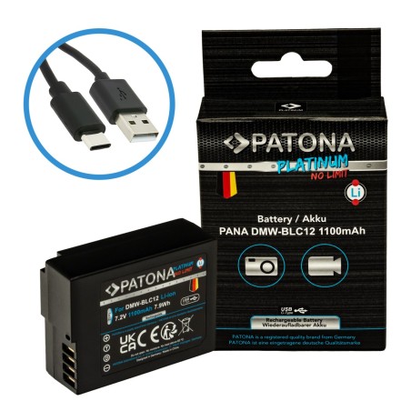 Bateria PATONA Platinum z wejściem USB-C do Panasonic DMW-BLC12 FZ2000 FZ300 GX8 G81 GH2