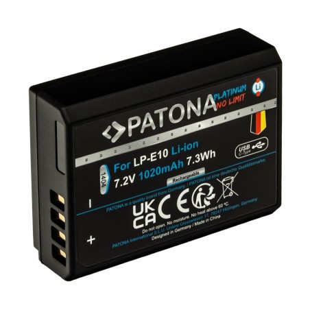 Bateria PATONA Platinum z wejściem USB-C do Canona LP-E10 LPE10 EOS1100D EOS 1100D