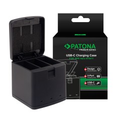PATONA Premium Potrójne etui ładujące do GoPro Hero 9/10/11 z kablem USB-C