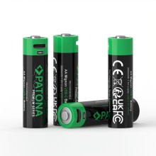 PATONA Premium 4x Akumulatorki Paluszki R6 AA z USB-C i kablem USB-C z 1 na 2