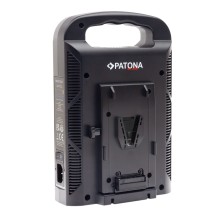 PATONA Platinum Ładowarka 2-kanałowa dla akumulatorów V-Mount 6Ax2 USB-C PD100W z kablem 4-Pin XLR