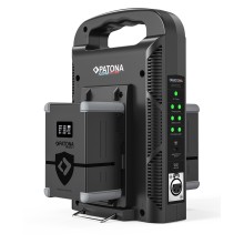 PATONA Platinum Ładowarka 2-kanałowa dla akumulatorów V-Mount 6Ax2 USB-C PD100W z kablem 4-Pin XLR