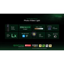PATONA Premium Lampa COB-200 APRC Bi-Color foto wideo z mocowaniem Bowens i ze sterowaniem z aplikacji PATONA Premium Lampa COB-200 APRC Bi-Color foto wideo z mocowaniem Bowens i ze sterowaniem z aplikacji
