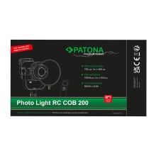 PATONA Premium Lampa COB-200 APRC Bi-Color foto wideo z mocowaniem Bowens i ze sterowaniem z aplikacji PATONA Premium Lampa COB-200 APRC Bi-Color foto wideo z mocowaniem Bowens i ze sterowaniem z aplikacji