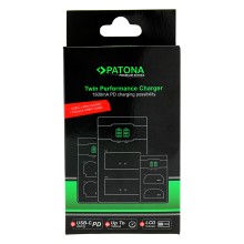 Ładowarka PATONA Premium Twin Performance PD do Sony NP-FZ100 A7III A7M3 Alpha 7III A7RIII A7RM3 Alpha 7RIII A9 z kablem USB-C