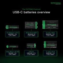 PATONA Premium 2x Akumulatory LR14 Baby C z USB-C i kablem USB-C z 1x do 2x