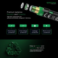 PATONA Premium 2x Akumulatory LR20 Mono D z USB-C i kablem USB-C z 1x do 2x