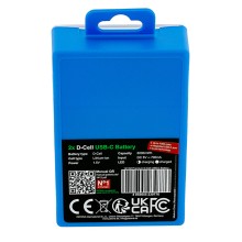 PATONA Premium 2x Akumulatory LR20 Mono D z USB-C i kablem USB-C z 1x do 2x