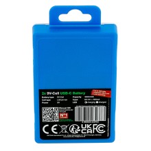 PATONA Premium 2x Akumulatory 9V 6F22 litowe 3600mWh z USB-C i kablem USB-C z 1x do 2x