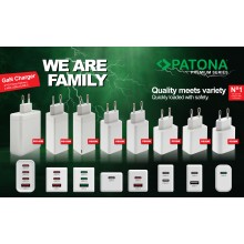 PATONA Premium Ładowarka GaN PD140W 3xUSB-C 1xUSB-A PD3.0 QC3.0 kolor biały