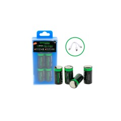 PATONA Premium 4x Akumulatory CR123A litowo-jonowe 2960mWh 3,7V z USB-C i kablem USB-C z 1x do 2x